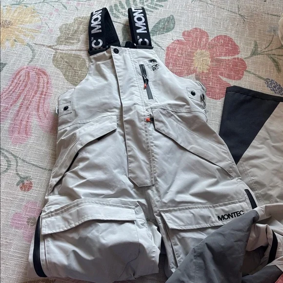 Montec Bibs an Jacket Set XS Pink and Gray - Picture 4 of 7